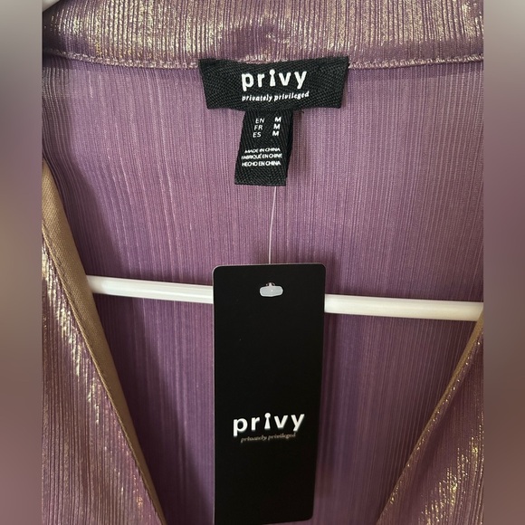 NWT! Privy Pink / Golden Front Tie Top Size Medium - Picture 2 of 2